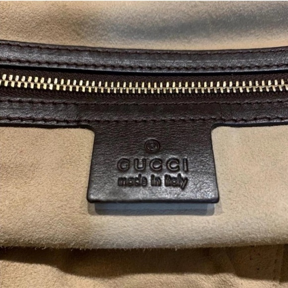 Authentic GUCCI Vintage Cathrine Canvas Large Tote with Crocodile Trim - Picture 5 of 7